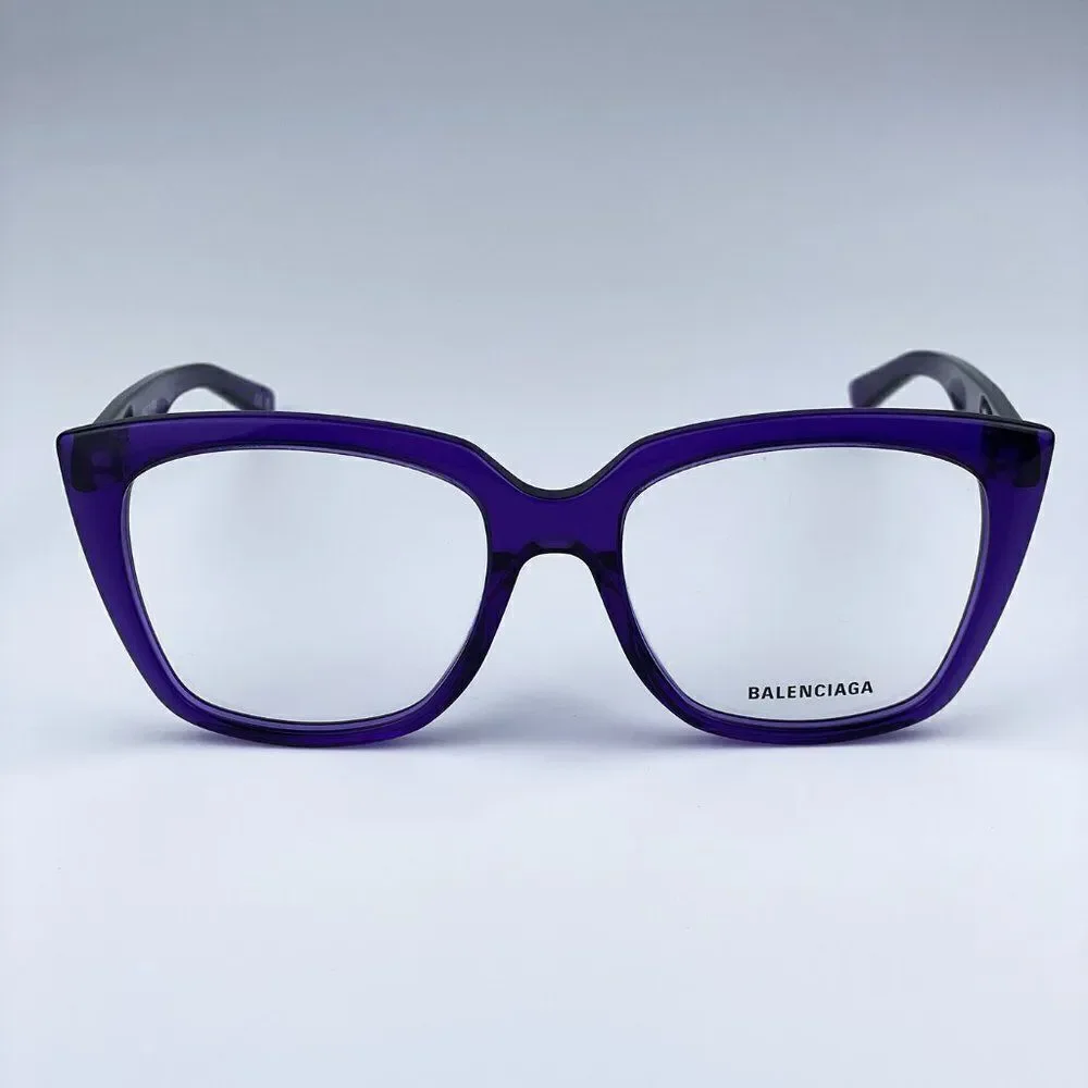 SALE! NEW Balenciaga BB0062O 003 Violet Logo Square Women Eyeglasses